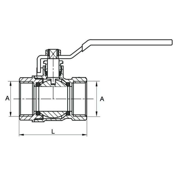 Messing Kugelhahn / Absperrhahn / Absperrventil mit Stopfbuchse – Innengewinde DN ½″ / ¾″ / 1″ / 1¼″ / 1½″ / 2″ – Diamond ART 2400 – für Wasser & Heizung